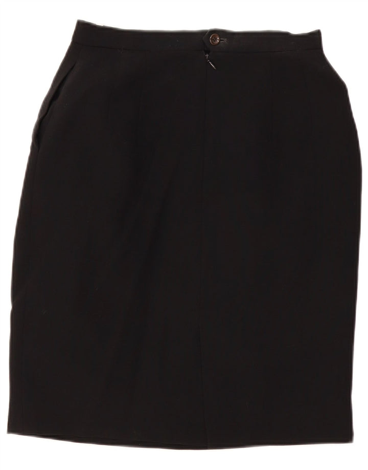 jupe crayon femme vintage W28 laine noire moyenne