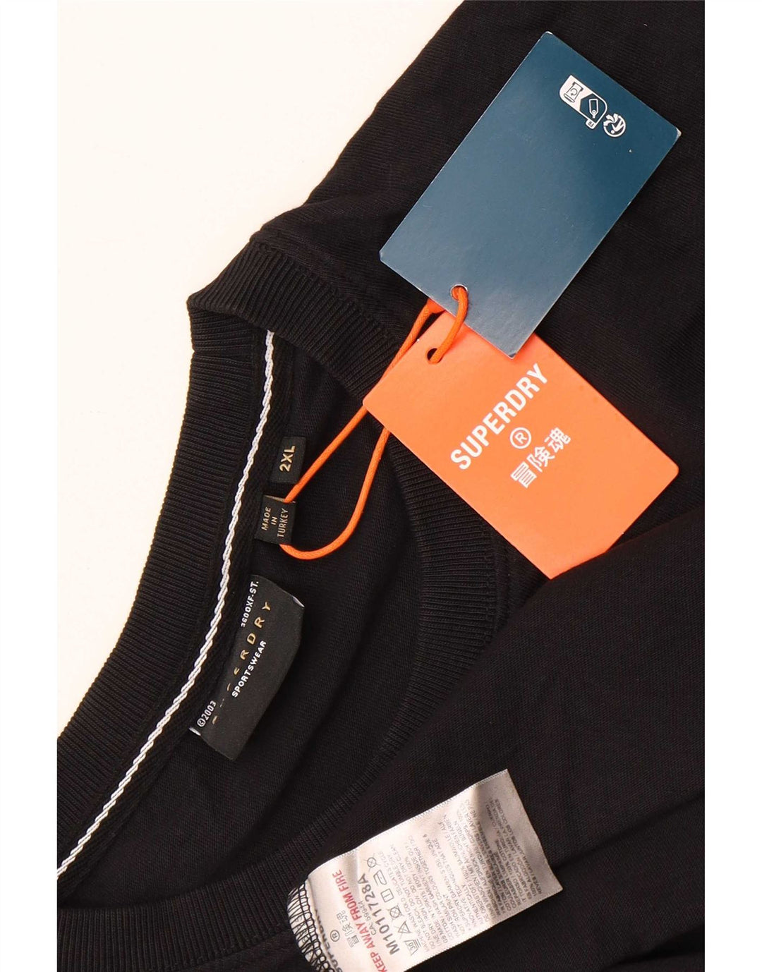 Superdry T-Shirt Homme Top 2XL Noir Coton