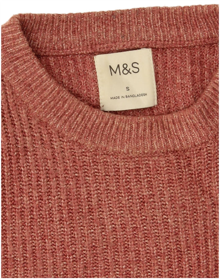Marks & Spencer Pull Col Ras du Cou Homme Petit Bordeaux Polyamide