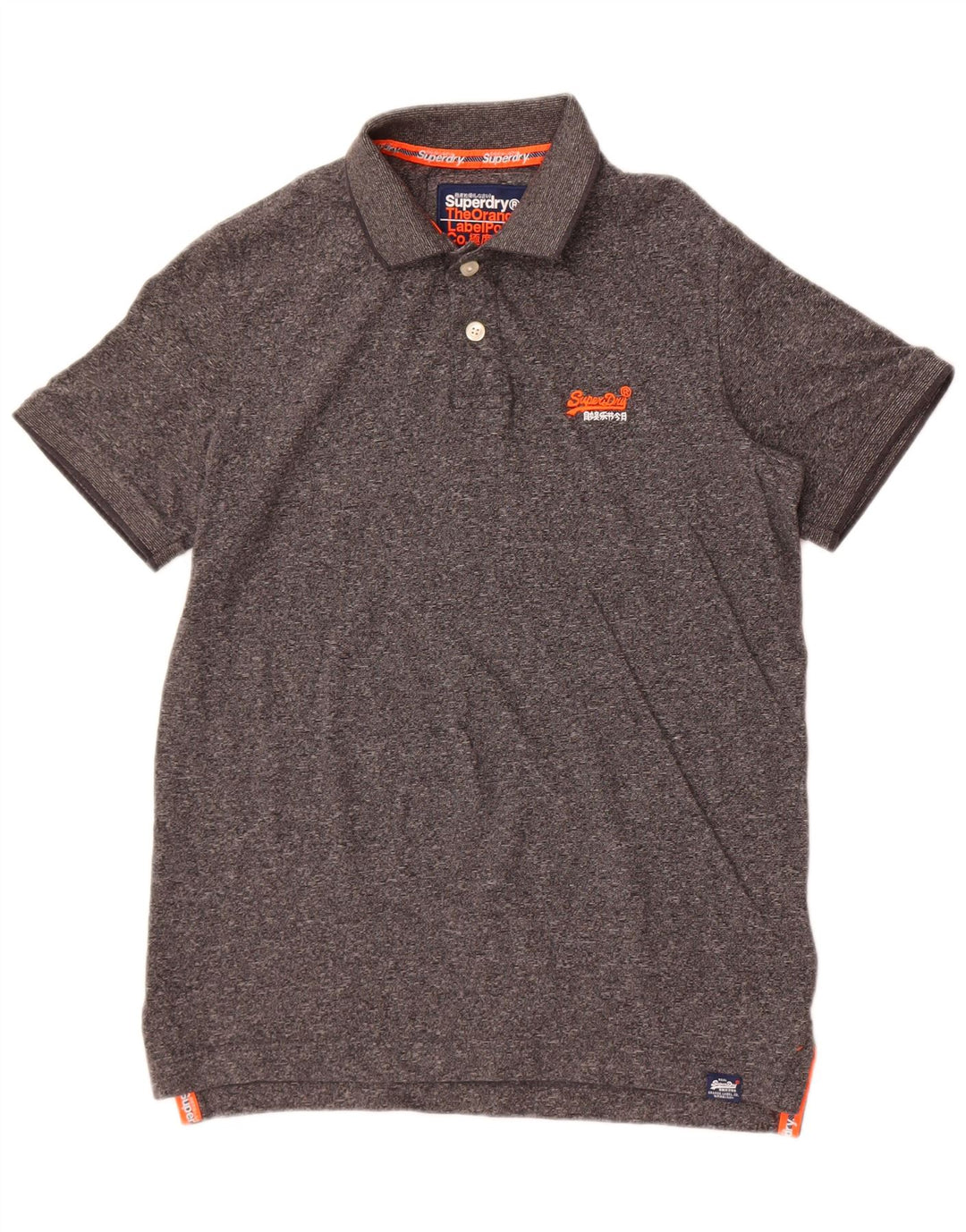 Superdry Polo Homme Petit Gris Moucheté Coton