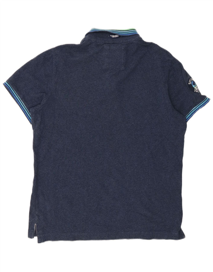 SUPERDRY Polo Graphique Homme 2XL Bleu Marine