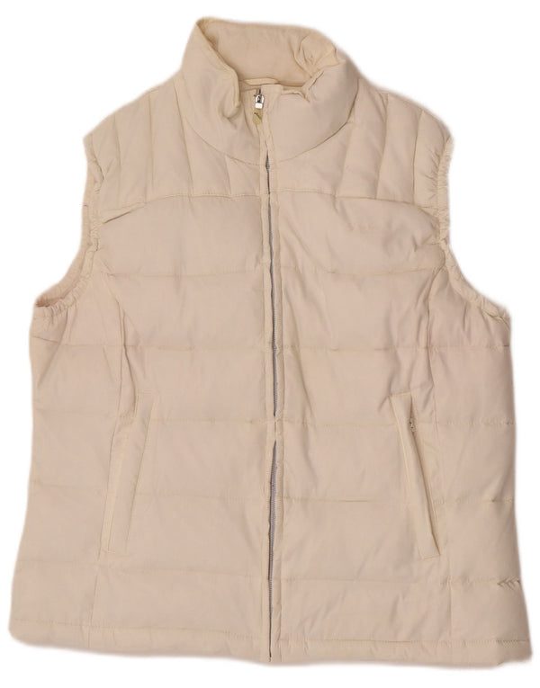 Asics Gilet rembourré pour femme UK 18 XL Nylon blanc cassé