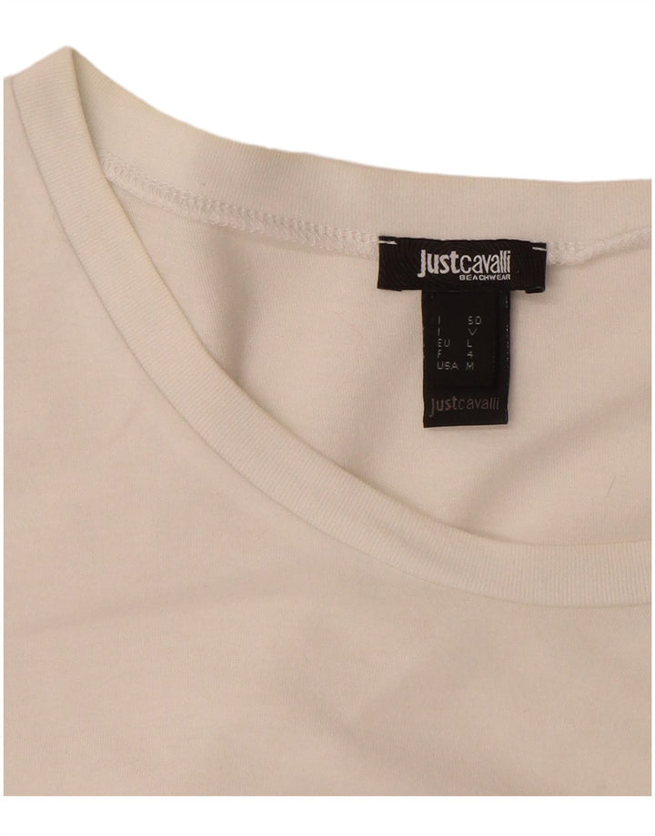 Just Cavalli T-Shirt Graphique Homme Grand Blanc Coton