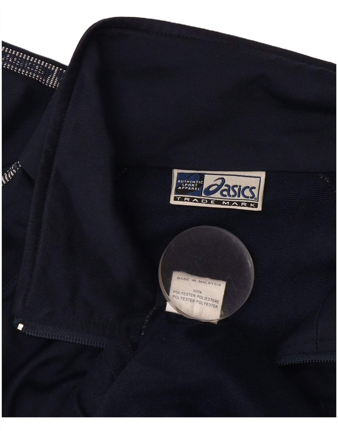 Asics Veste de survêtement graphique pour homme XL Bleu marine Polyester