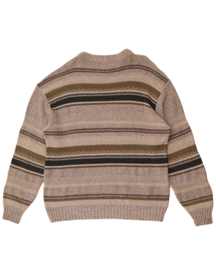 Angelo Litrico Pull Col Bateau Homme Gris Moyen Rayé Coton