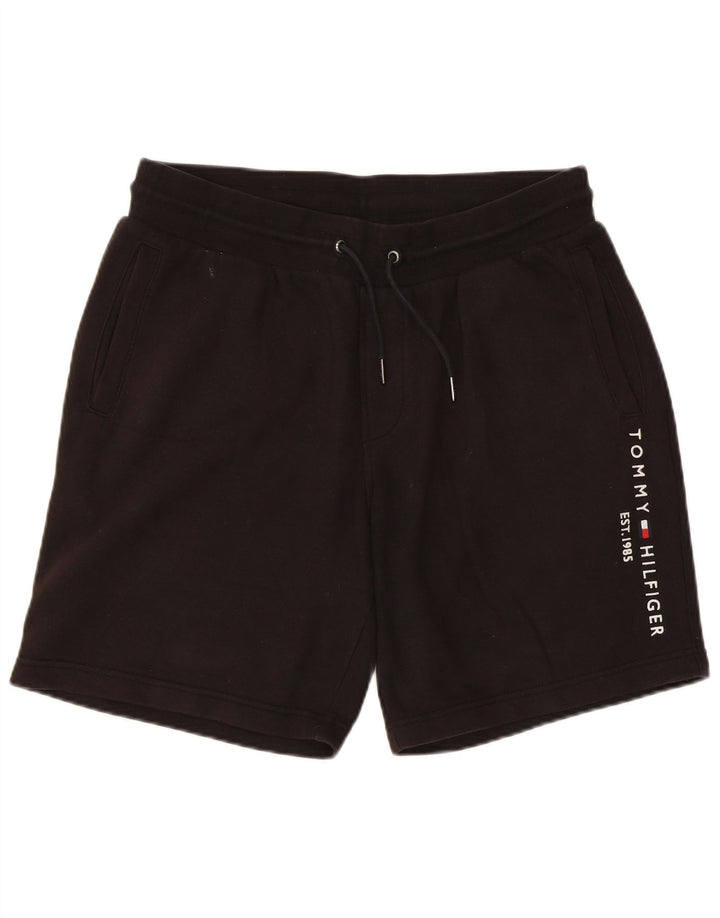 Tommy Hilfiger Short de Sport Graphique Homme Coton Noir Moyen