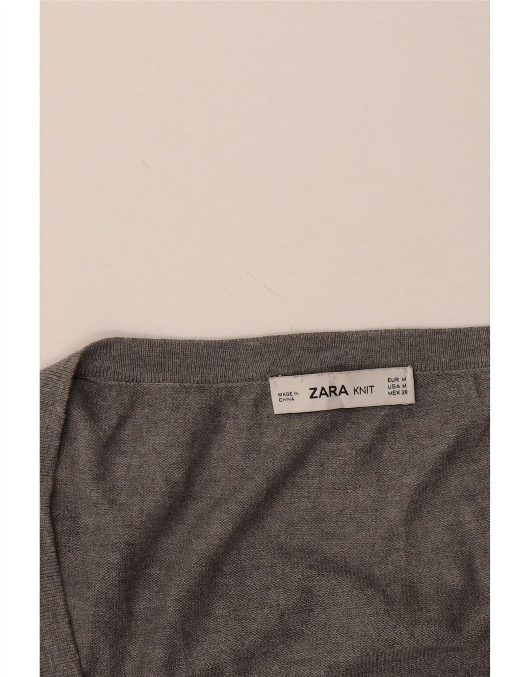 Zara Pull surdimensionné à col en V pour femme UK 14 Gris moyen