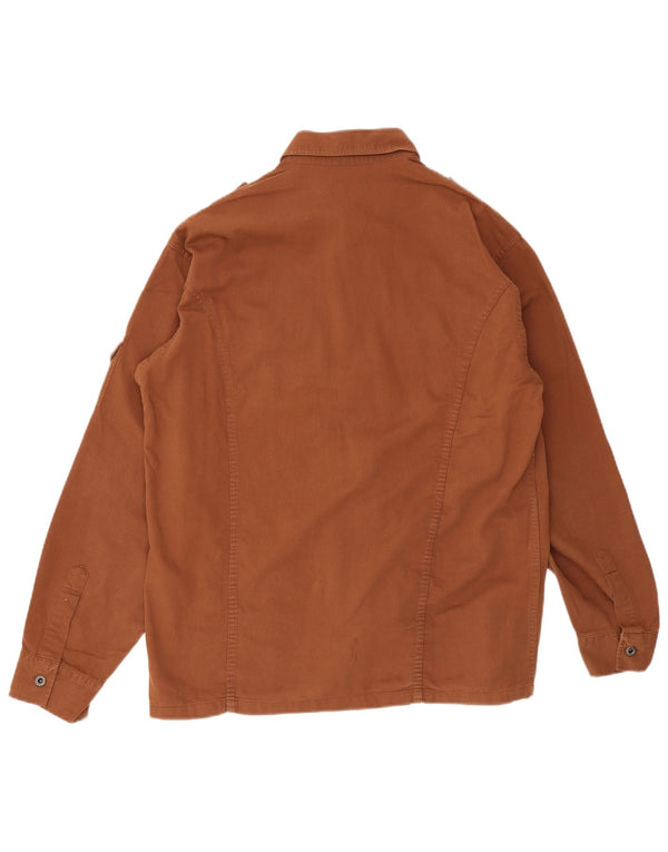 Carrera Chemise Militaire Large Marron Coton Homme