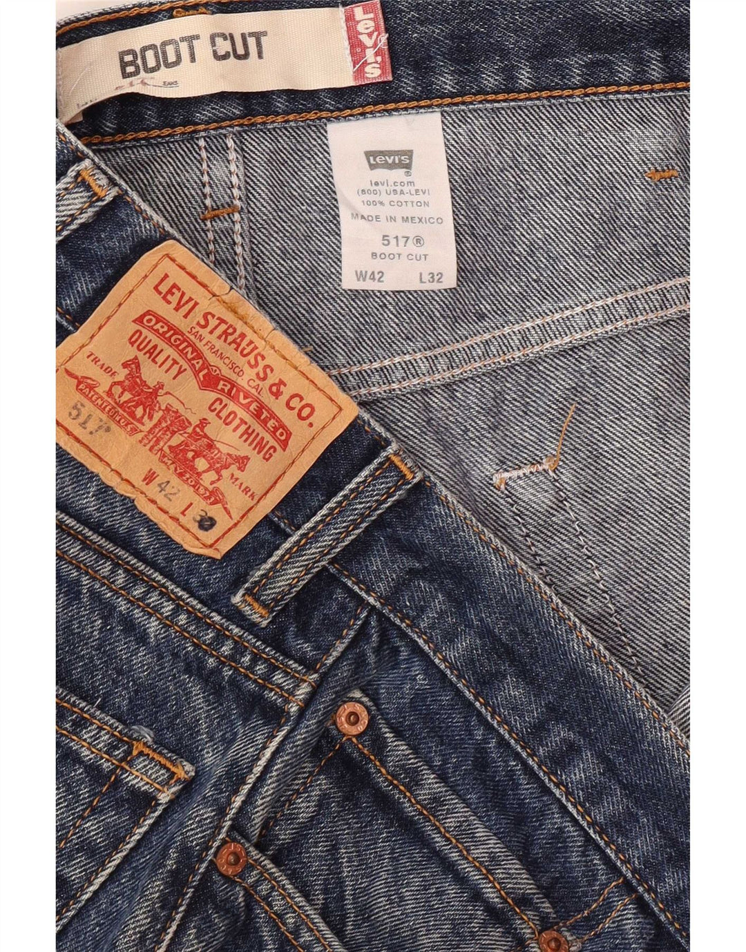 Levi's Jean 517 Bootcut Homme Bleu W42 L32 Coton