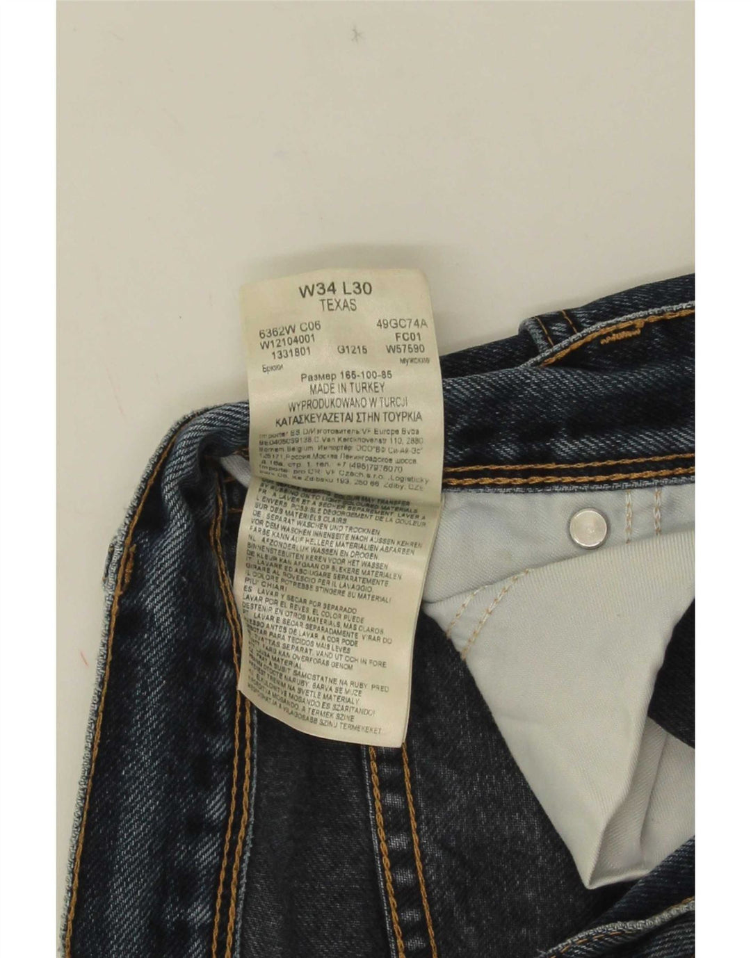 Wrangler Jean Droit Texas Homme W34 L30 Bleu Coton