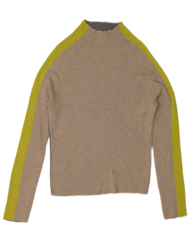 White Stuff Pull à col roulé pour femme UK 8 Small Gris Colorblock