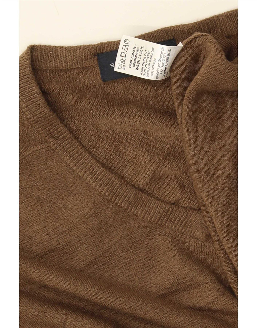 Marks & Spencer Pull Blue Harbor Col V Homme Marron Moyen
