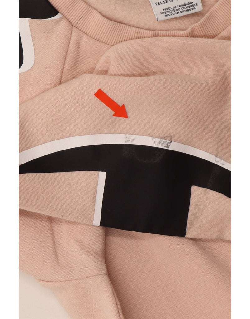 CHAMPION Girls Crop Graphic Sweatshirt Jumper 13-14 Years XL Pink Cotton Vintage Champion and Second-Hand Champion from Messina Hembry 