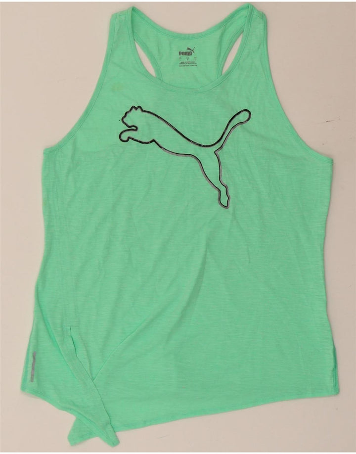 Puma Débardeur graphique pour femme UK 14 Large Vert moucheté
