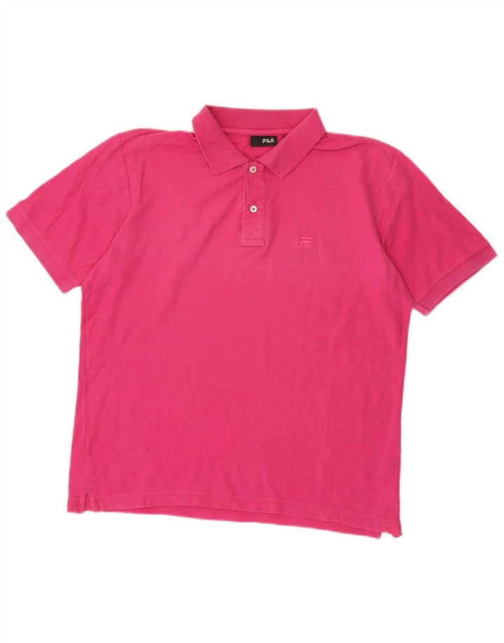 FILA Polo Homme Rose Moyen Coton