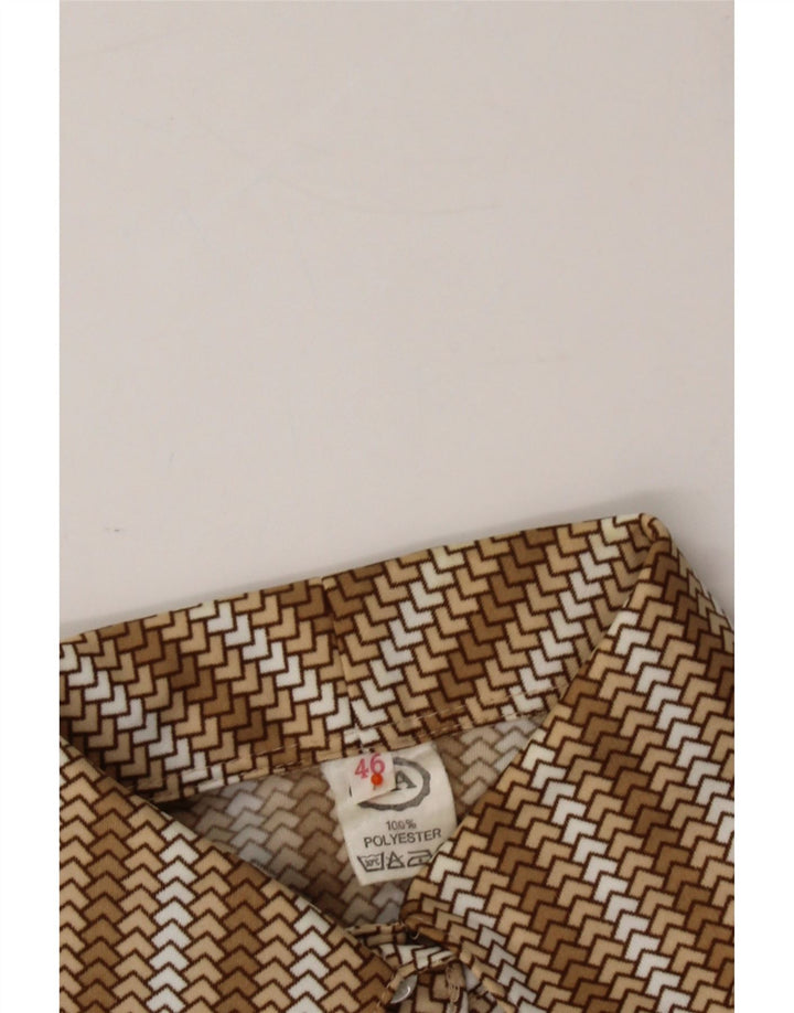 C&A Womens Shirt EU 46 XL Brown Geometric Polyester Vintage C&A and Second-Hand C&A from Messina Hembry 