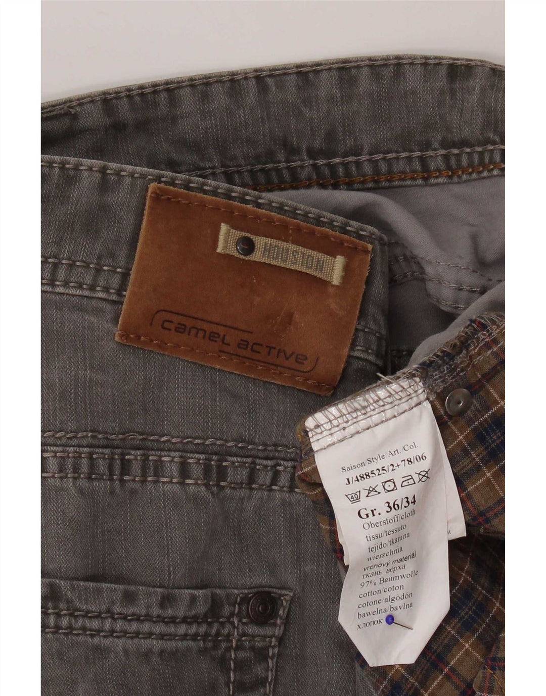 Camel Active Jean droit homme W36 L34 gris coton