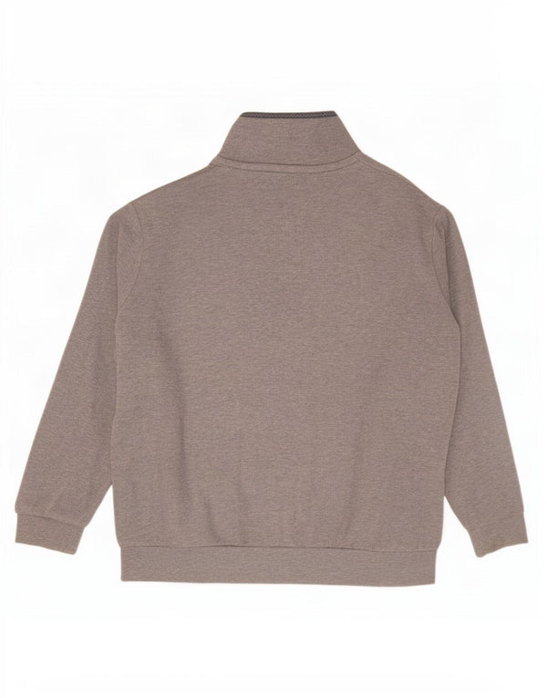 Crew Clothing Sweat-shirt à col zippé pour homme, grand gris moucheté