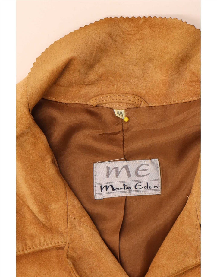 Martin Eden Veste blazer en daim à 4 boutons pour femme IT 48 XL Cuir beige