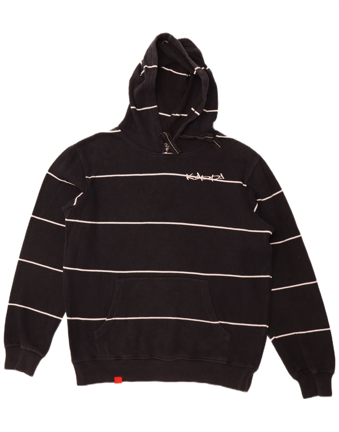 KAPPA Pull à capuche pour homme en coton rayé bleu marine