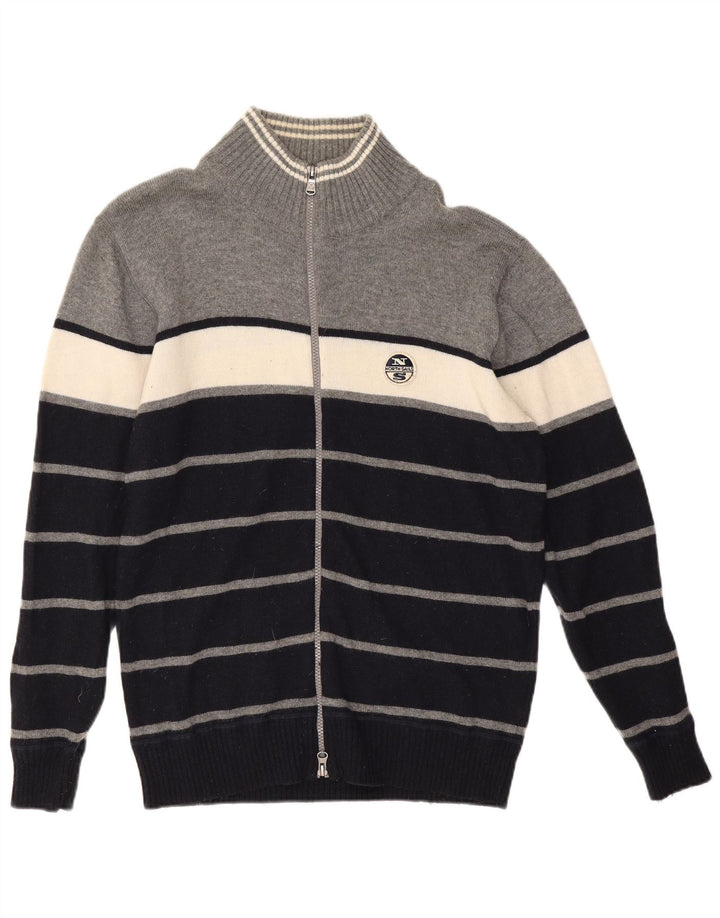North Sails Pull Cardigan Homme XL Gris Colorblock Laine