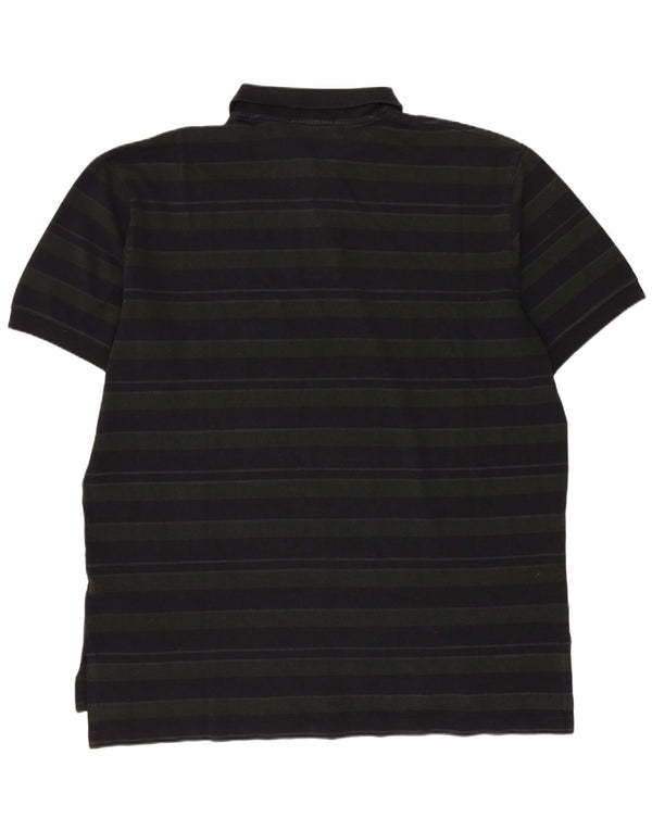 POLO RALPH LAUREN Mens Rugby Polo Shirt XL Navy Blue Striped Cotton