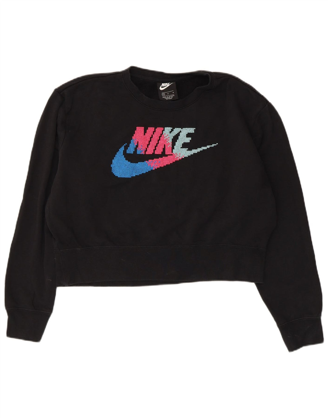 NIKE Sweat-shirt court surdimensionné pour femme UK 14 Noir moyen