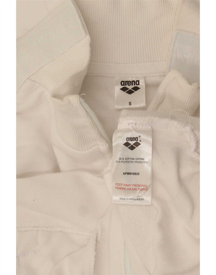 Arena Veste de survêtement surdimensionnée pour femme UK 10 Small Blanc Coton
