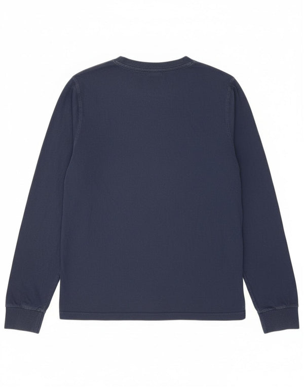 Ellesse Haut graphique à manches longues pour femme UK 12 Bleu marine moyen Coton