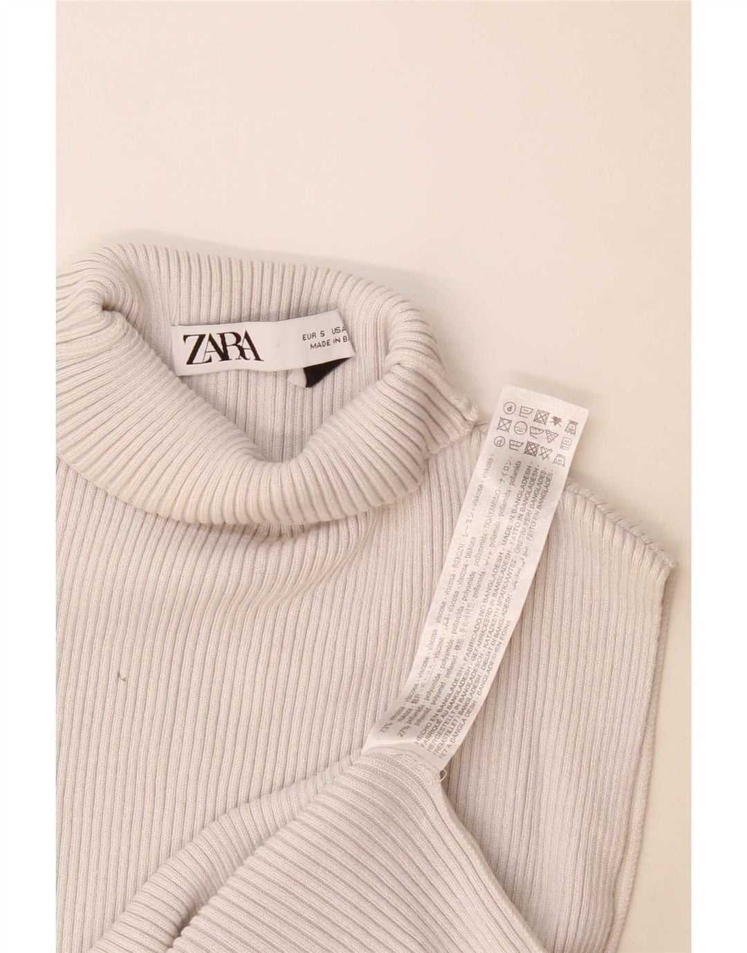 Zara Femme Débardeur UK 8 Small Gris Viscose