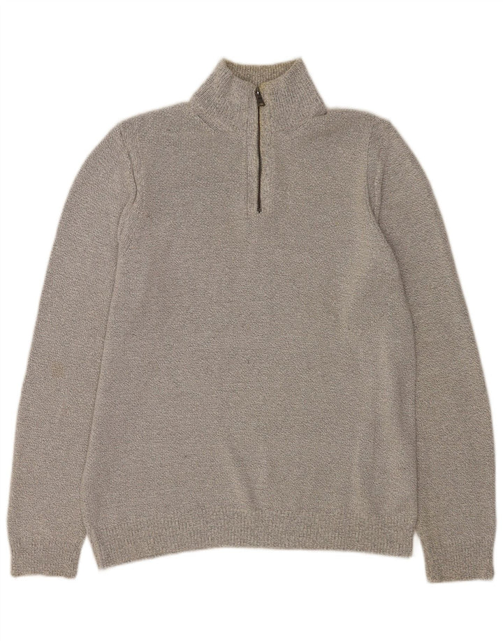 Marks & Spencer Pull à col zippé pour homme en coton gris Taille L