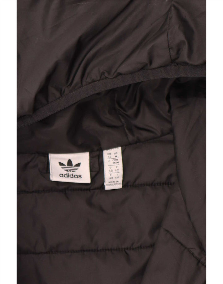 Adidas Veste rembourrée à capuche pour femme UK 14 Large Noir Polyester