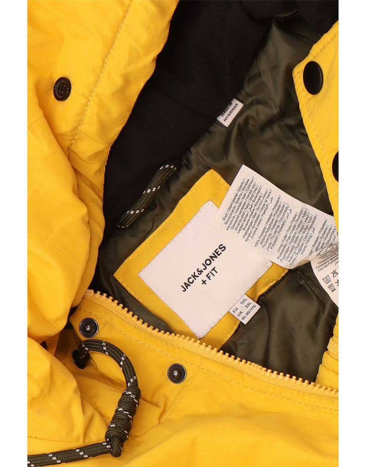 Jack & Jones Parka à capuche pour homme UK 46 3XL Jaune Polyester