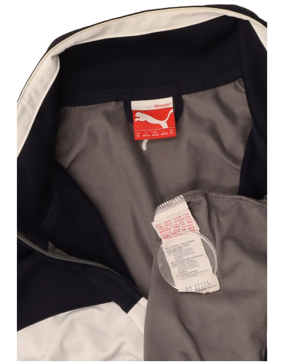 PUMA Mens Tracksuit Top Jacket Medium Grey Colourblock Polyester