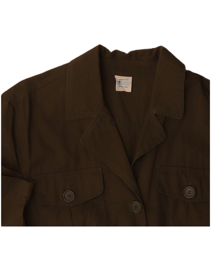 BENETTON Veste Blazer à Manches Courtes à 4 Boutons pour Femme IT 42 Kaki Moyen