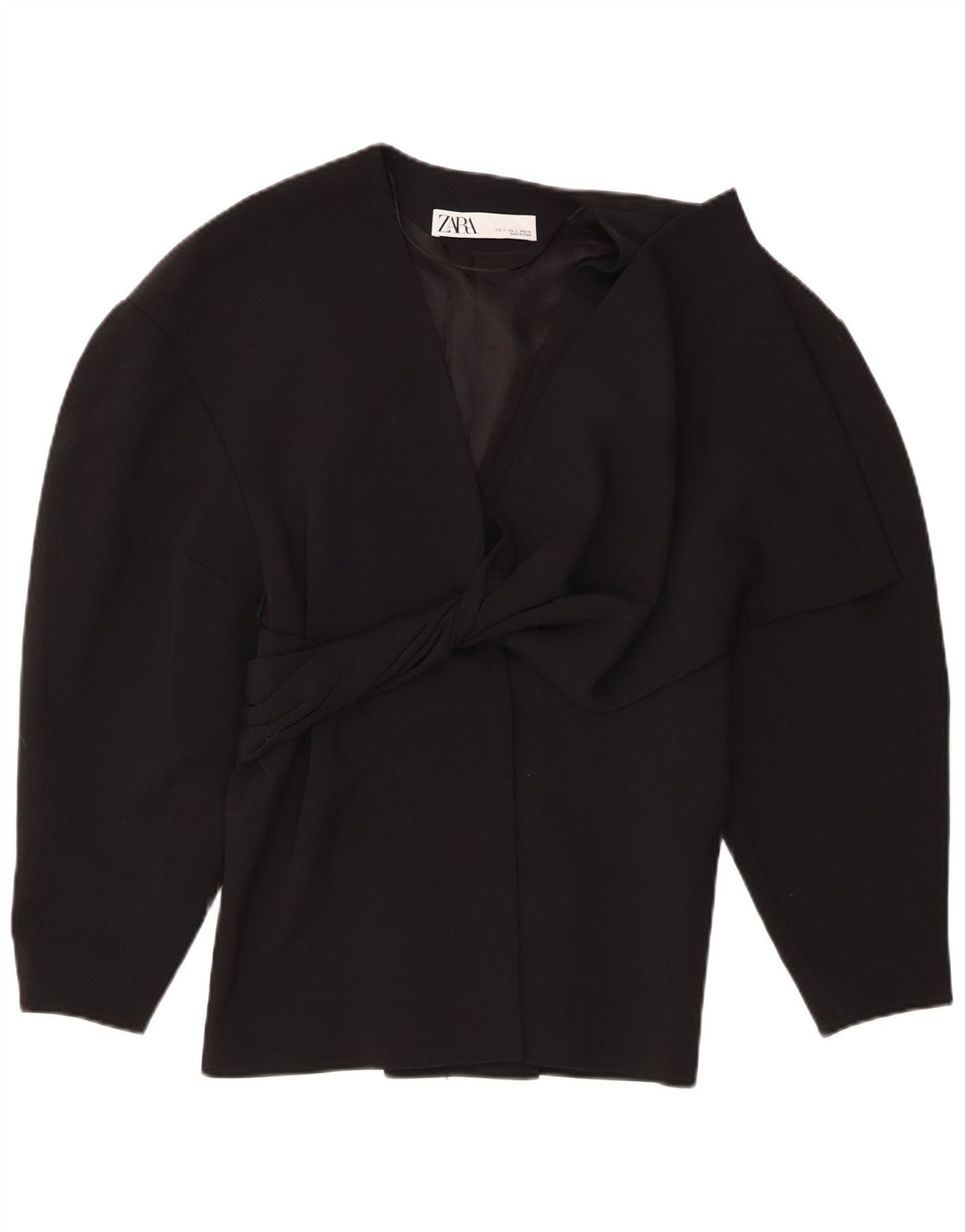 Zara Femme Blazer Veste UK 10 Petit Noir Polyester