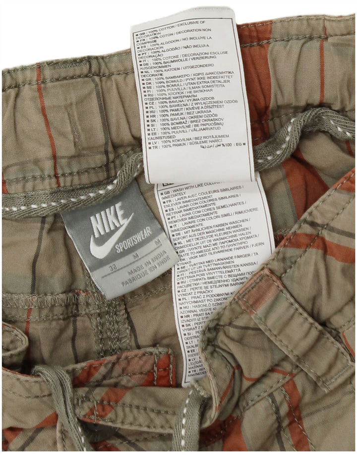 Nike Short Homme Medium W32 Vert Plaid Coton