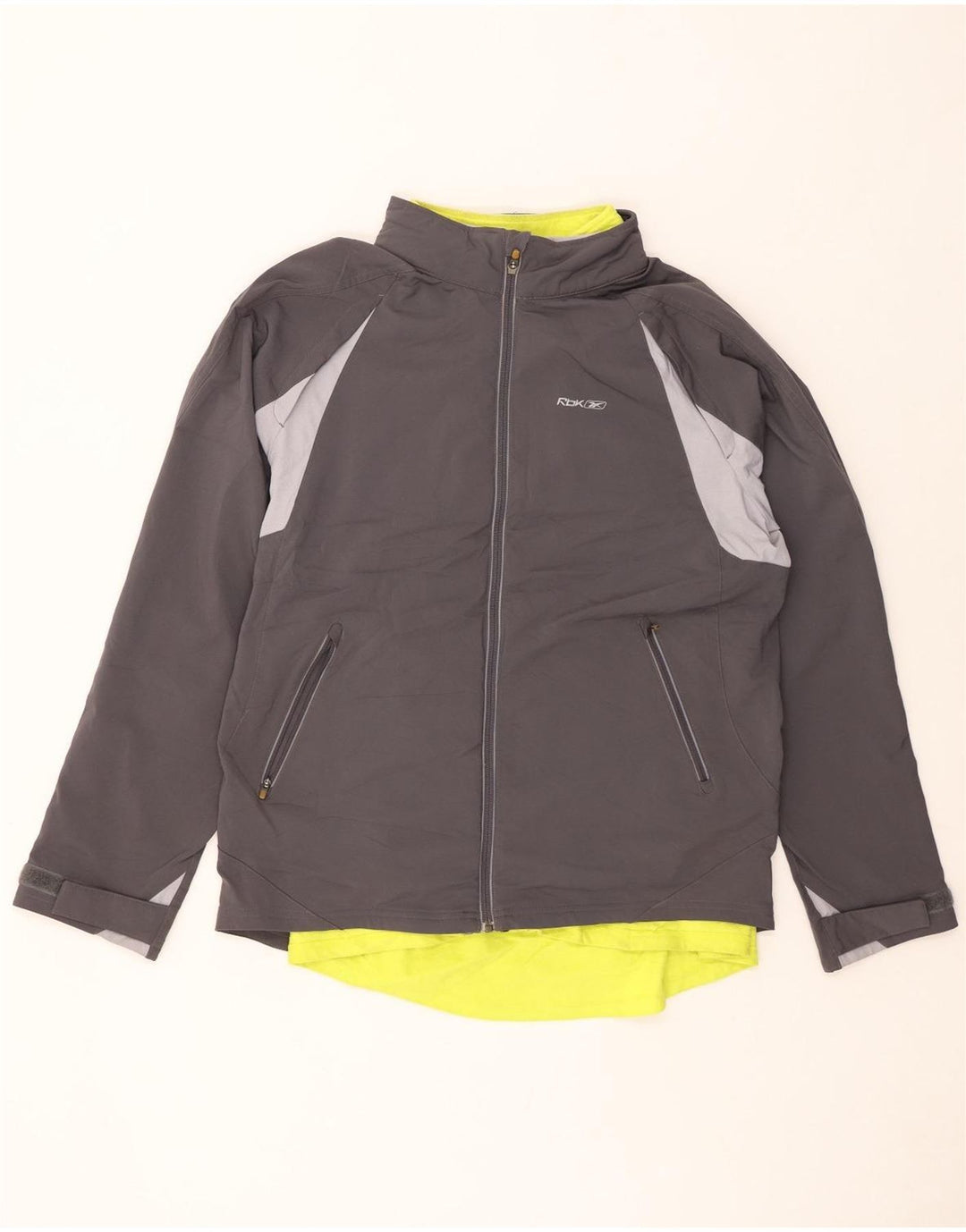 REEBOK Veste coupe-vent pour hommes UK 40 Large Gris Colorblock Polyester