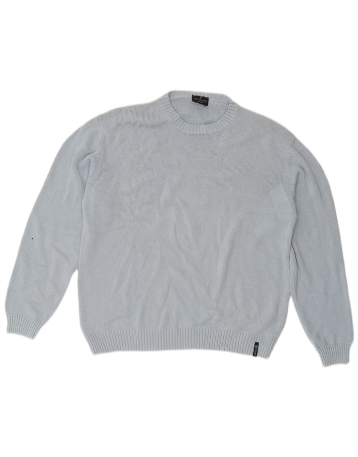 Trussardi Pull Col Ras Du Cou Grand Bleu Homme