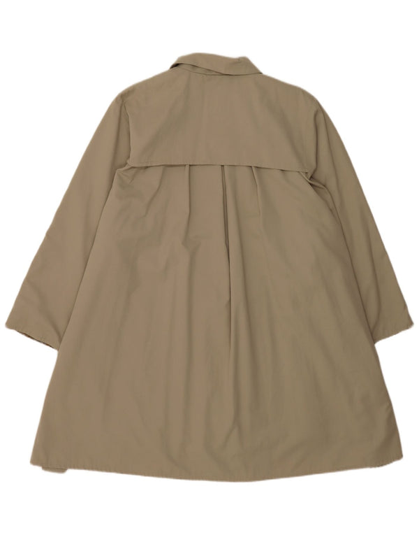 vintage Femmes Oversize Trench Coat UK 10 Petit Coton Beige