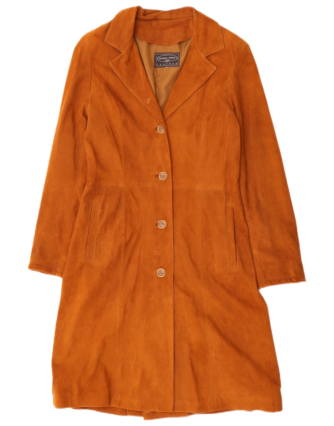Roberta Ferrini Manteau en daim pour femme UK 10 Petit cuir marron
