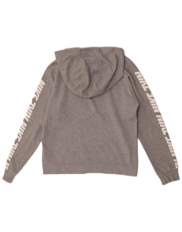 Nike Pull à capuche graphique surdimensionné pour femme UK 6 XS Gris Coton