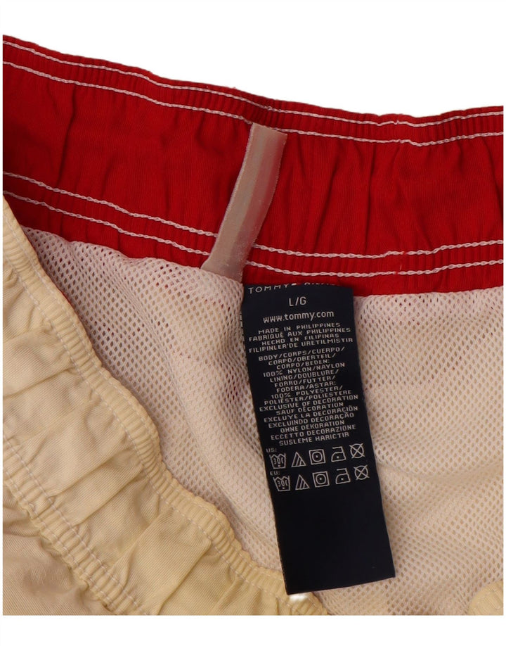 TOMMY HILFIGER Short de Bain Graphique pour Homme Large Blanc Cassé Colourblock