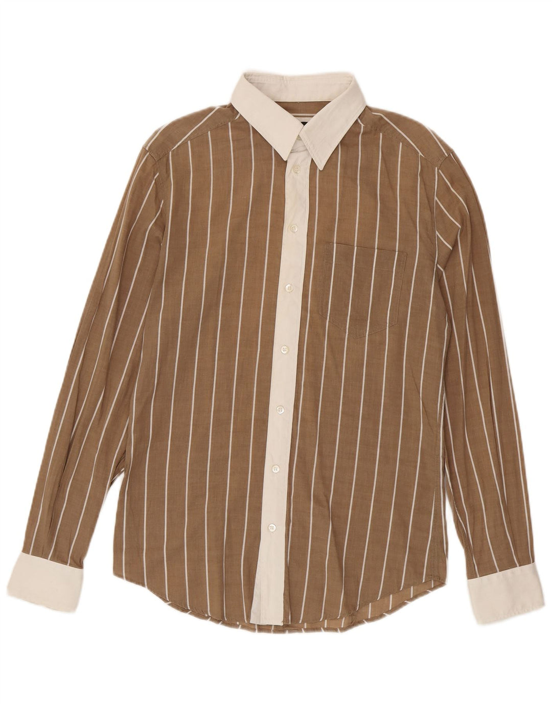 Dolce & Gabbana Chemise coupe régulière pour homme IT 48 à fines rayures marron moyen