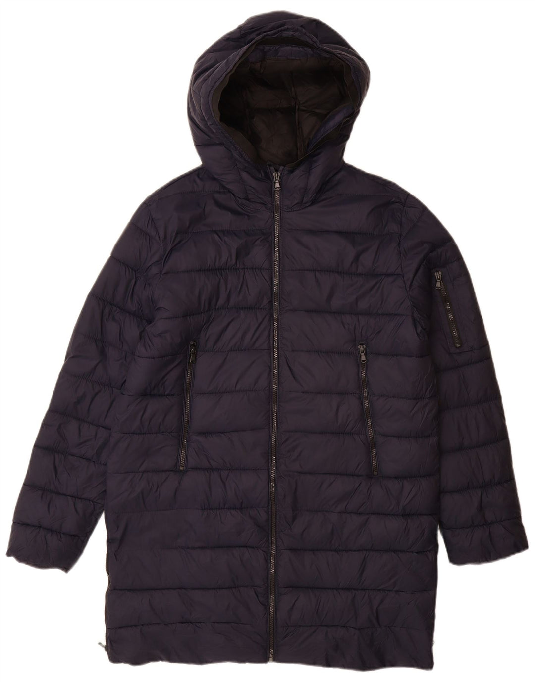 Zara Manteau matelassé à capuche pour garçon 13-14 ans Bleu marine