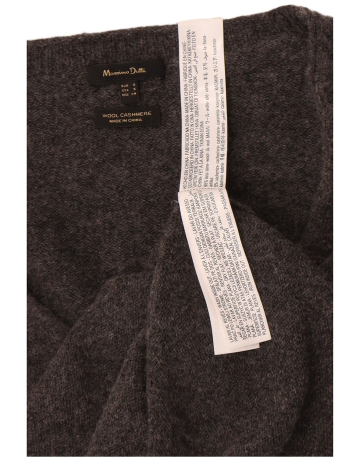 Massimo Dutti Pull col V pour femme UK 10 Petite laine grise