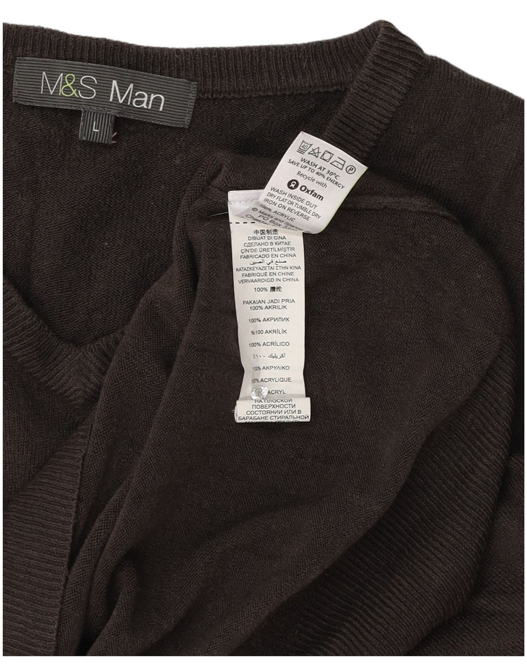 Marks & Spencer Pull col V pour homme en acrylique gris Taille L