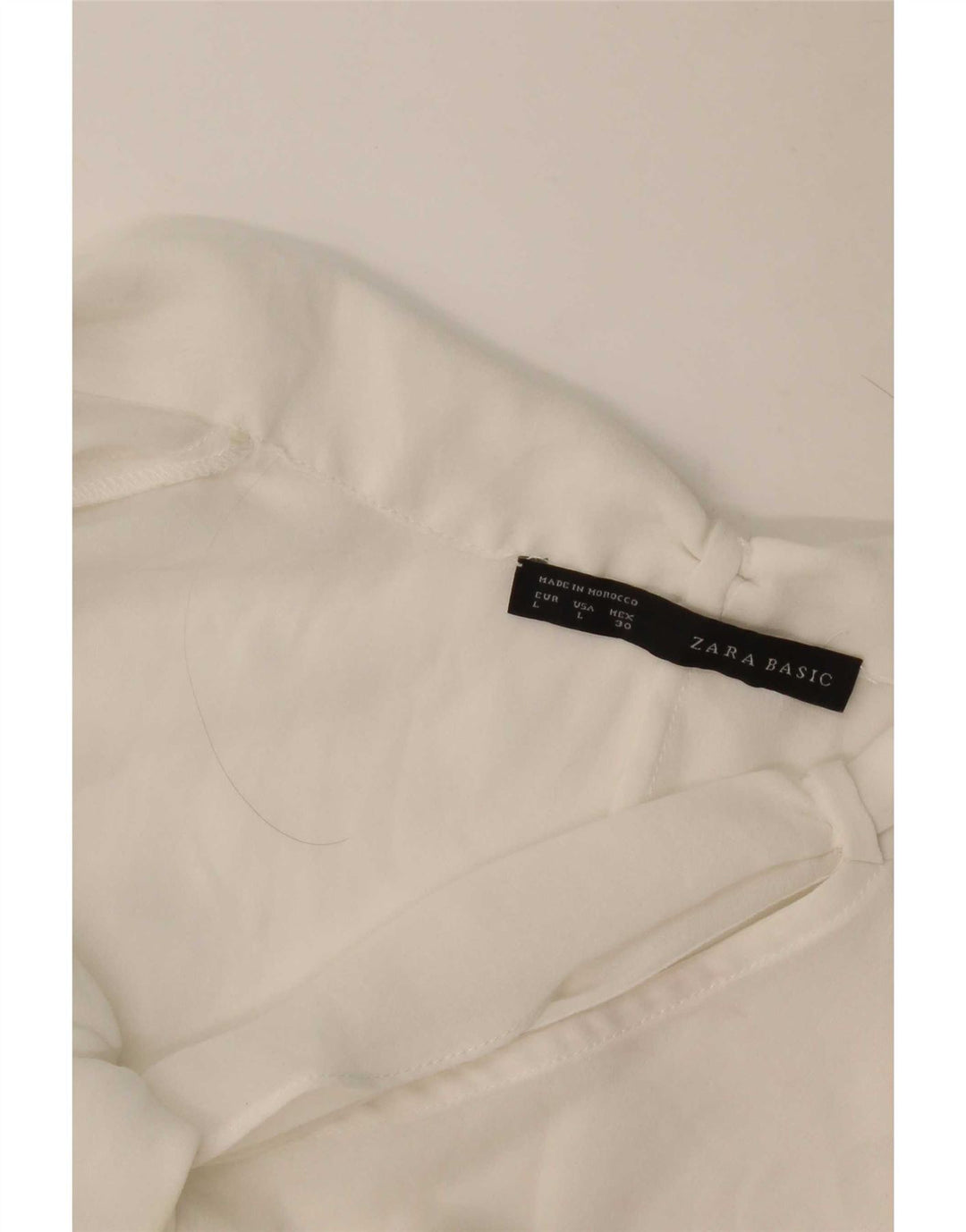 Zara Haut transparent à manches longues et cravate sur le devant pour femme UK 16 Large Blanc