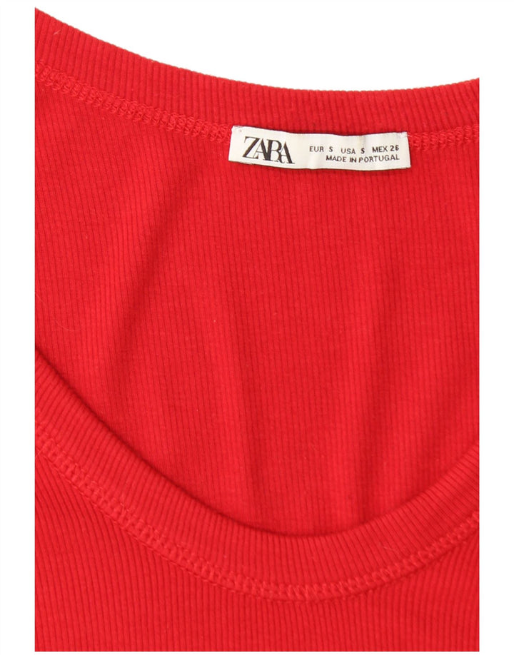 ZARA Womens T-Shirt Top UK 8 Small Red