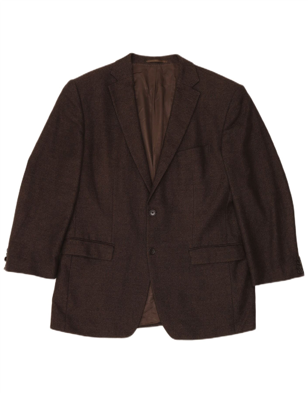 COLOMBO Veste Blazer 2 Boutons Homme EU 54 2XL Marron Chevrons Cachemire